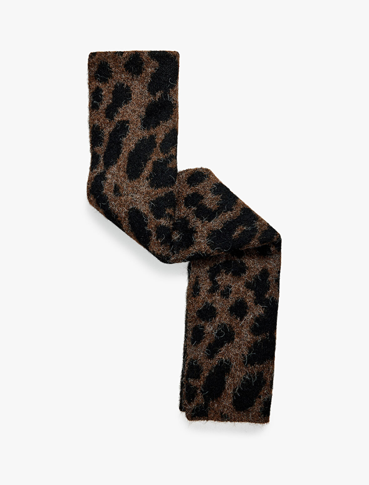 Yumuşak Dokulu Uzun Leopar Desenli Atkı