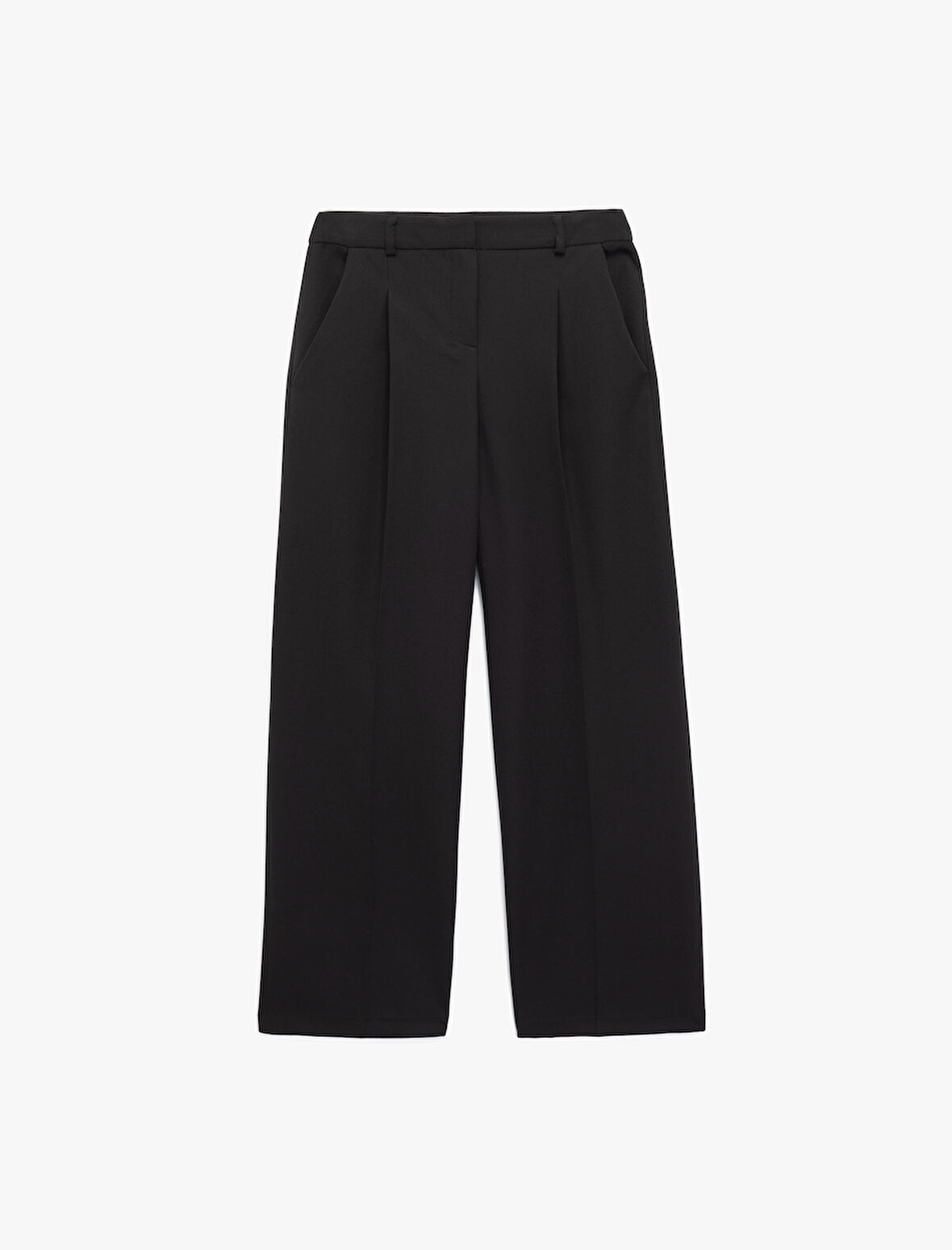 Cepli Pile Detaylı Yüksek Bel Palazzo Pantolon