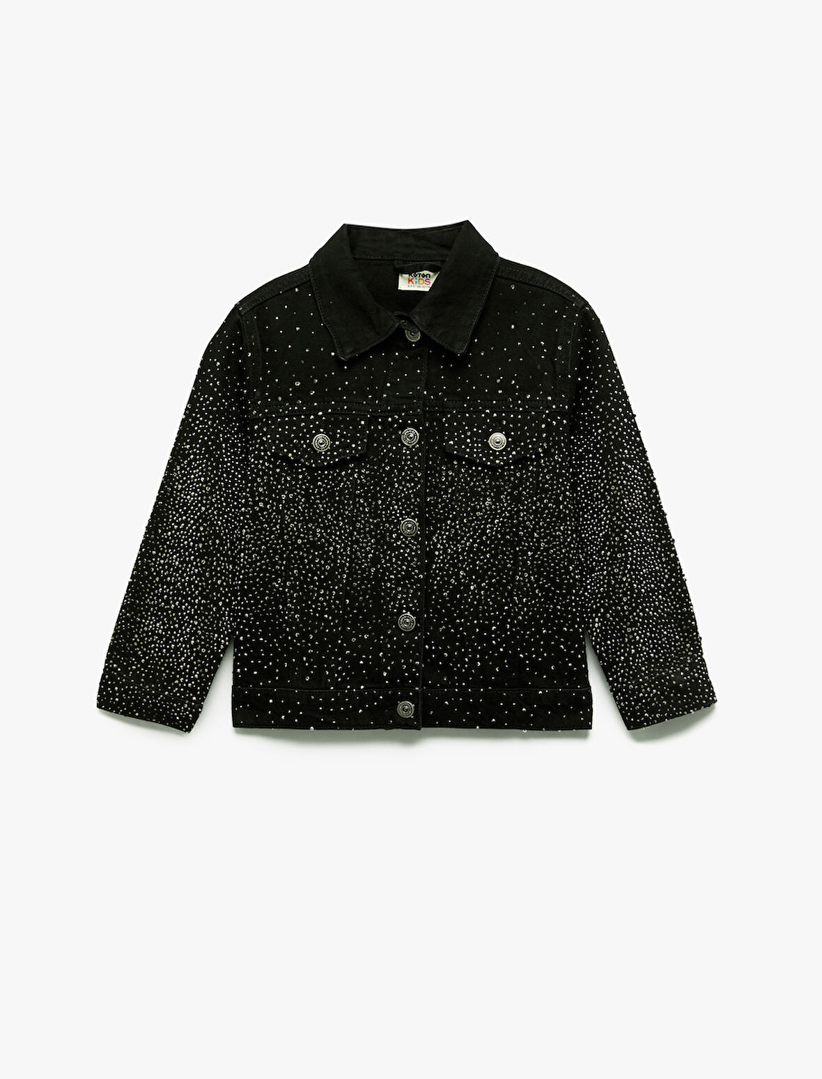 Pamuklu Uzun Kollu Taş  Detaylı Jean Ceket