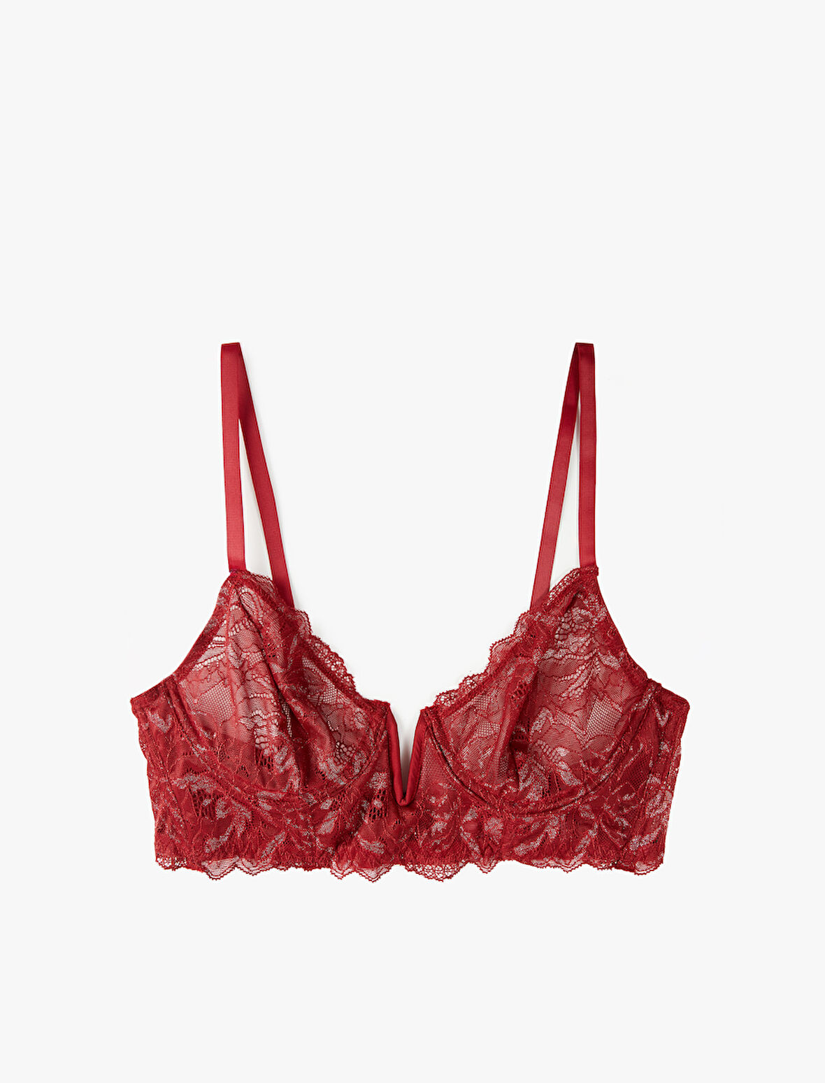 Rahat Kalıp Dolgusuz Dantel Detaylı Balenli Sütyen