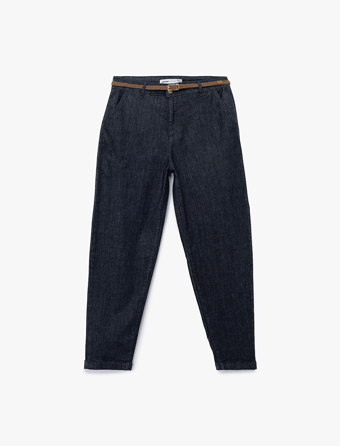 Yüksek Bel Rahat Kalıp Kemerli Pantolon