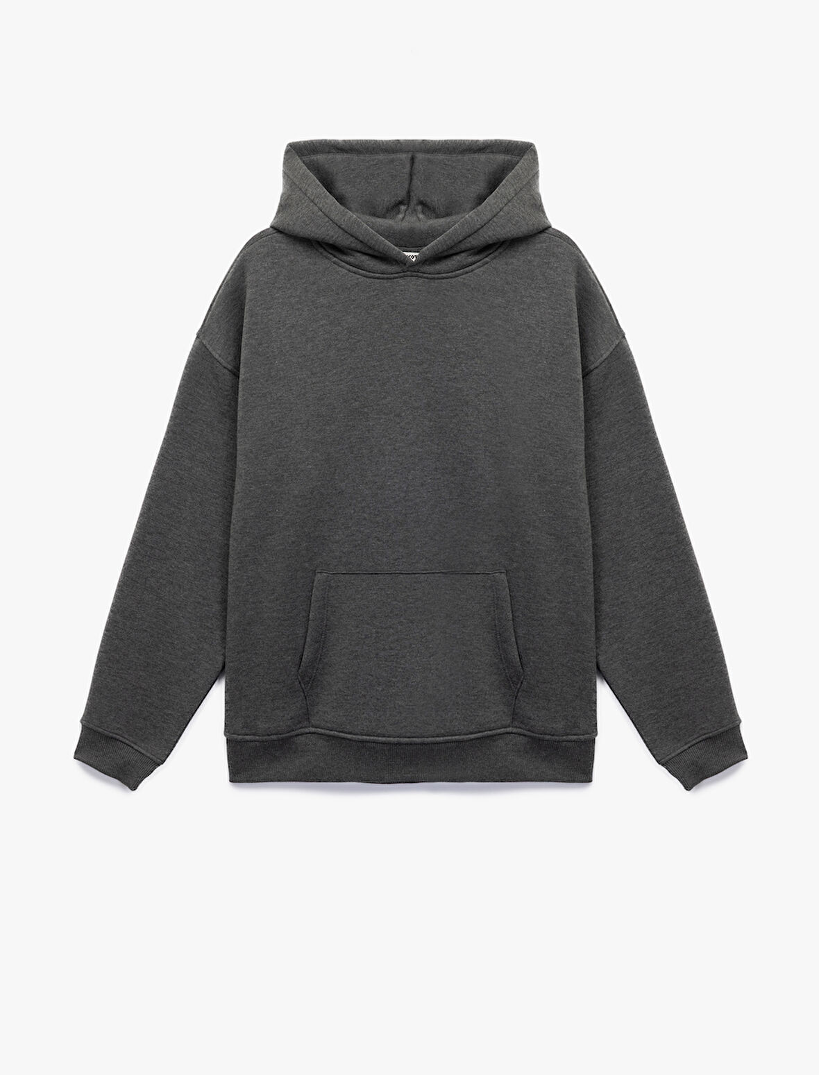 Şardonlu Uzun Kollu Kapüşonlu Oversize Sweatshirt