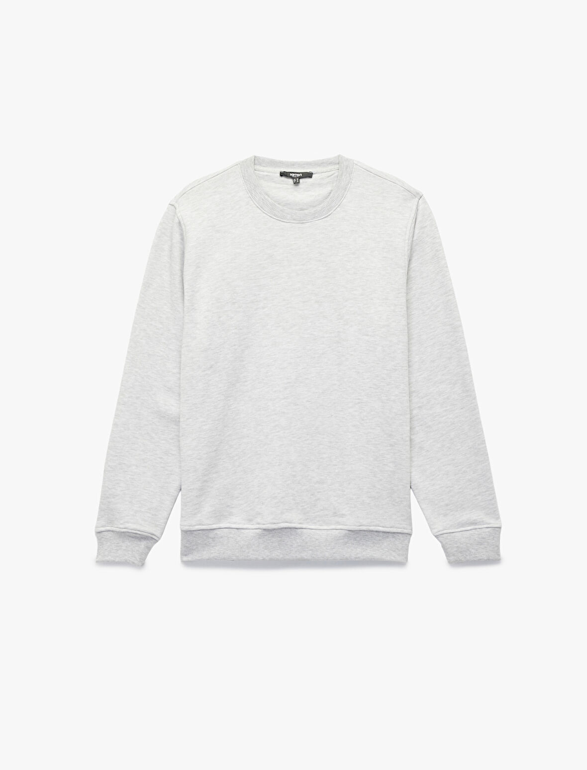 Pamuklu Uzun Kollu Şardonlu Bisiklet Yaka Erkek Basic Sweatshirt