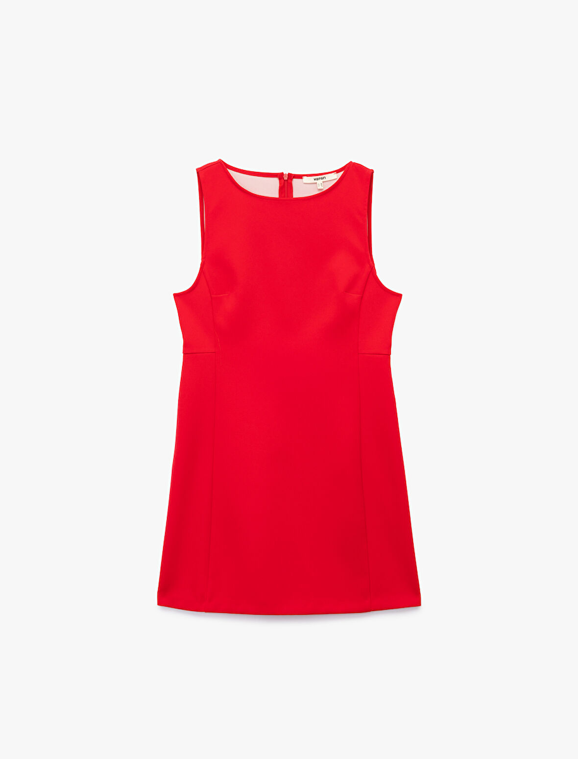 Slim Fit Kolsuz Bisiklet Yaka Mini Elbise