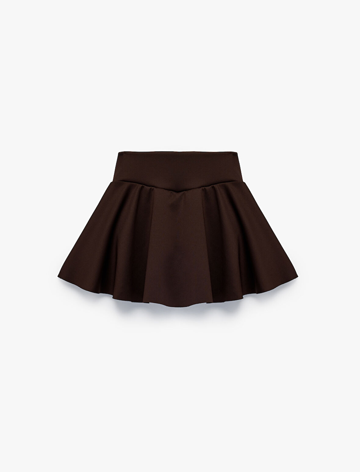 Yüksek Bel Rahat Kalıp Scuba Mini Spor Şort Etek