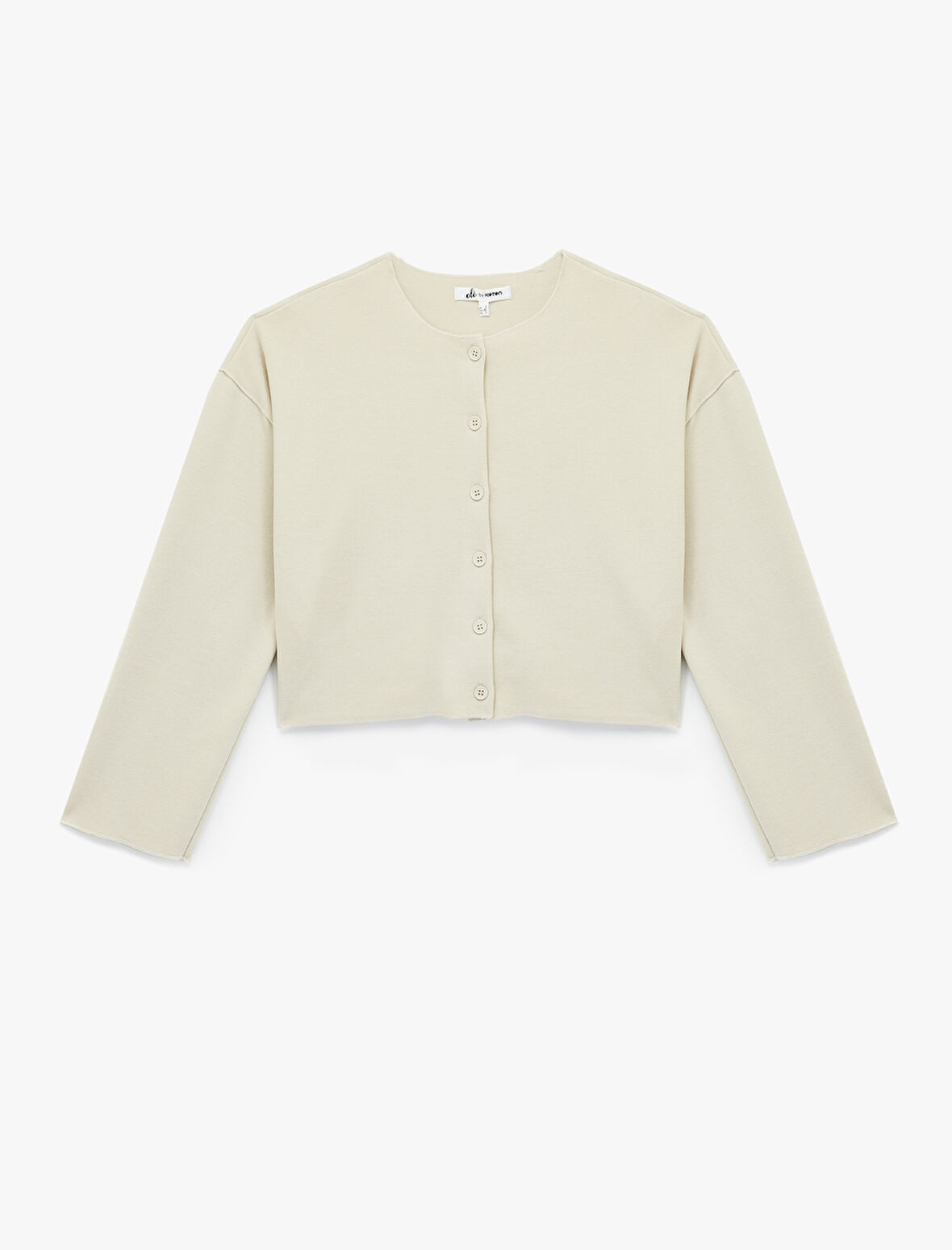 Uzun Kollu Bisiklet Yaka Düğmeli Triko Hırka