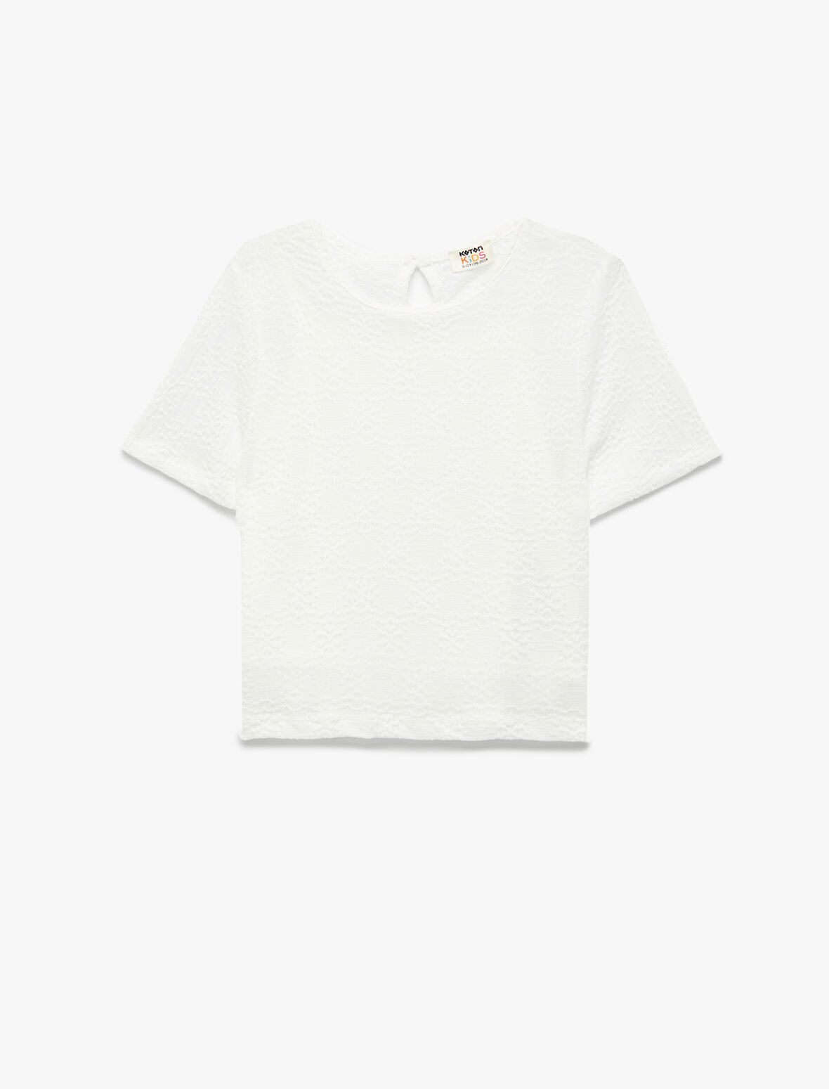 Astarlı Dokulu Kısa Kollu Bisiklet Yaka Bluz