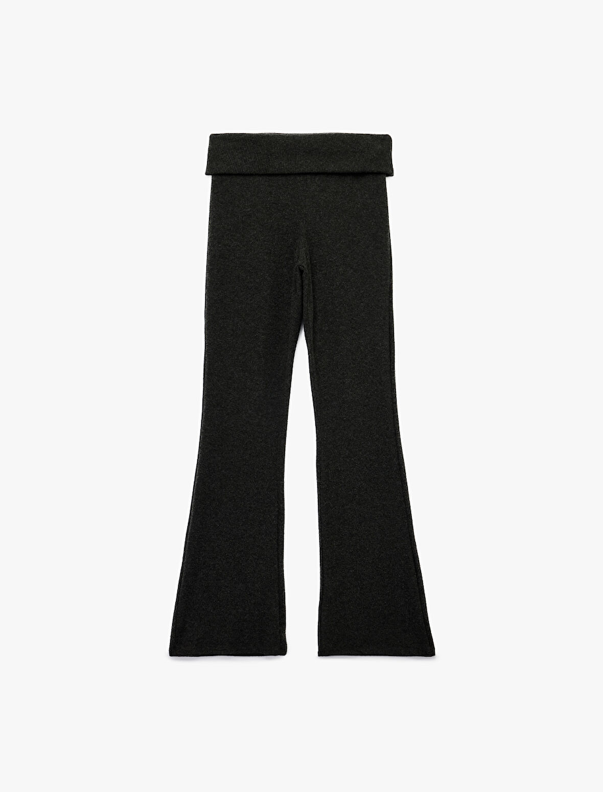 Viskon Karışımlı Yüksek Bel İspanyol Paça Tayt Pantolon