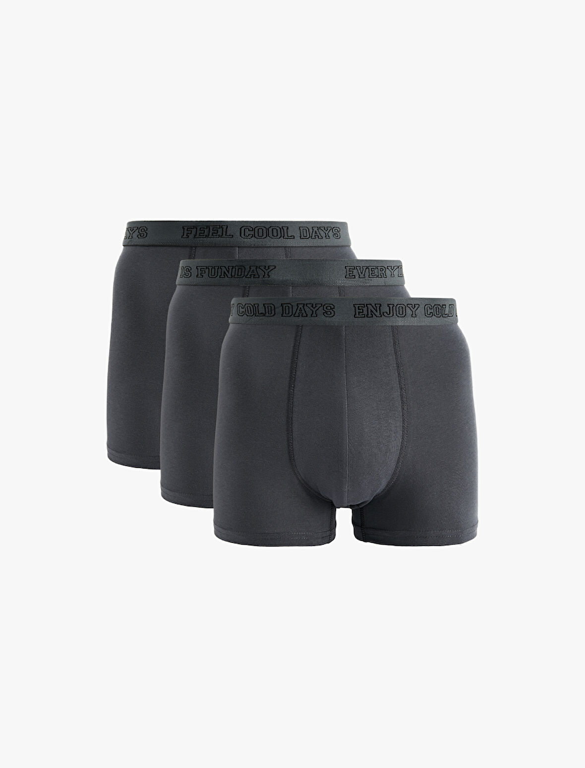 Beli Baskı Detaylı Pamuklu 3'lü Boxer Seti