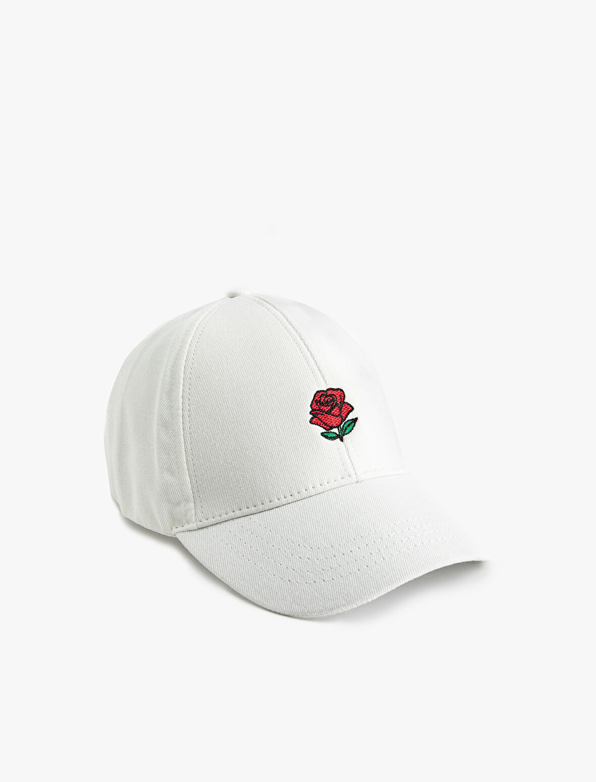 Gül İşlemeli Pamuklu Kep Şapka