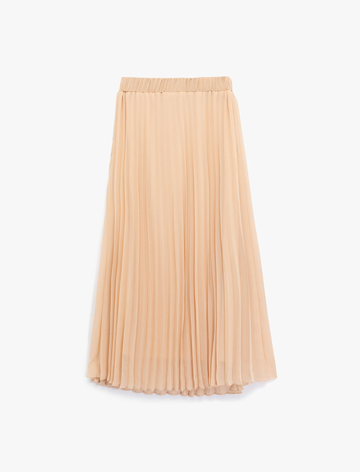 Yüksek Bel Midi Pileli Etek