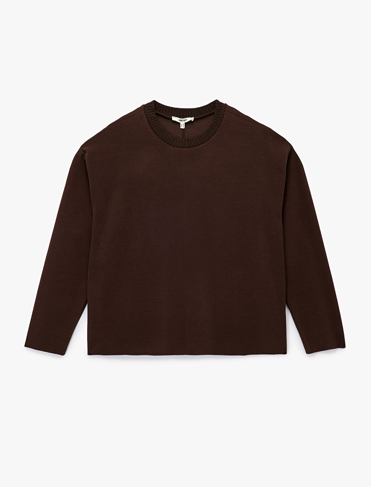 Uzun Kollu Bisiklet Yaka Basic Sweatshirt