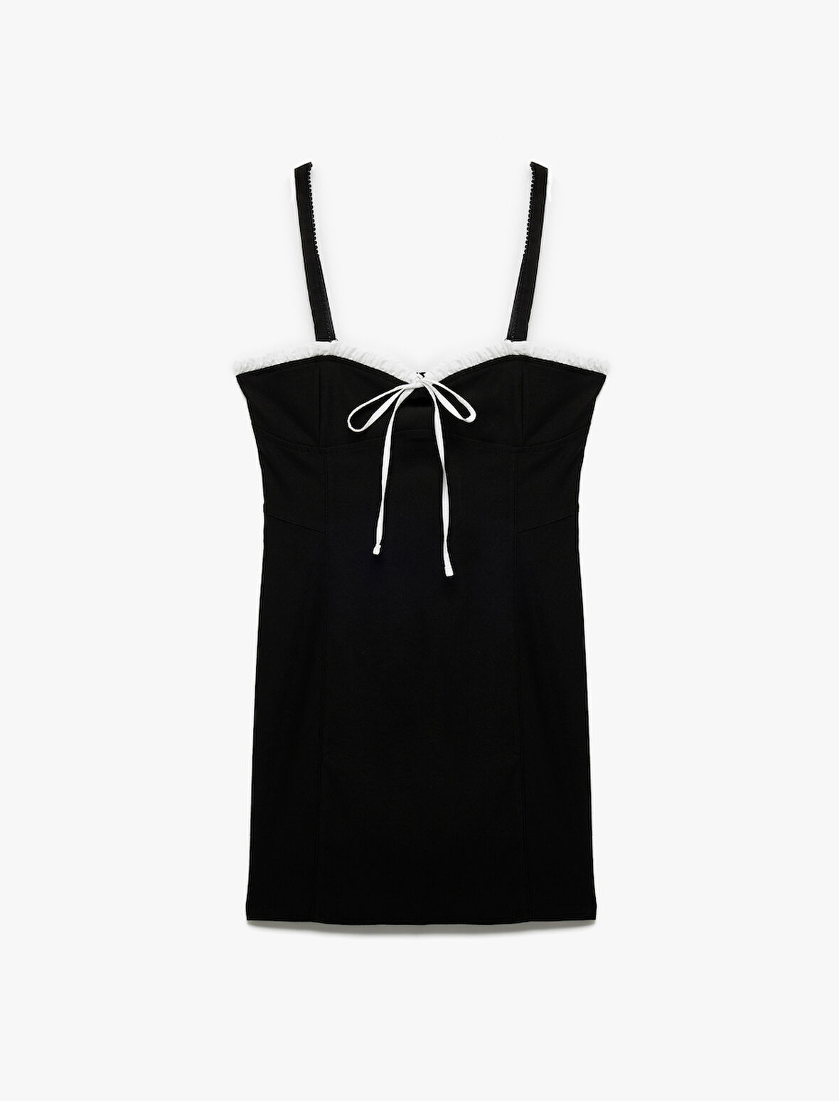 Kalp Yaka Kolsuz Fiyonklu Slim Fit Bodycon Mini Elbise