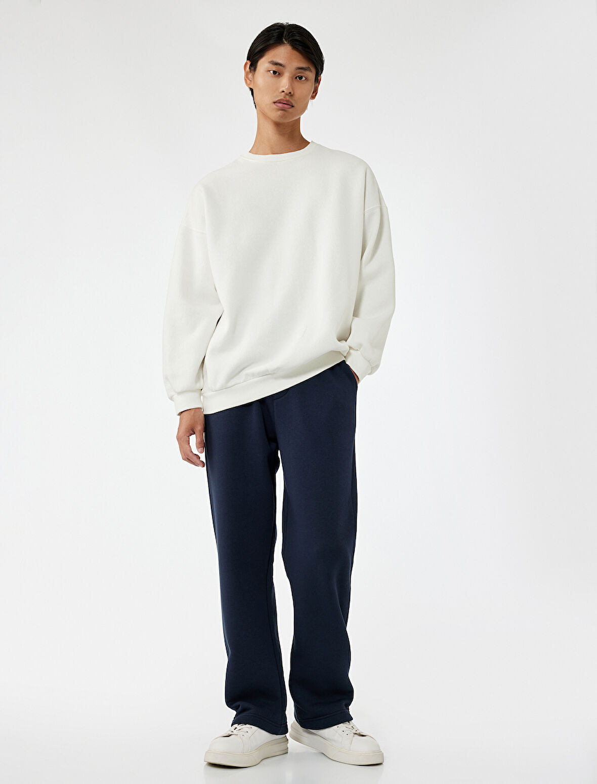 Straight Fit Cep Detaylı Şardonlu Beli Lastikli Eşofman Altı