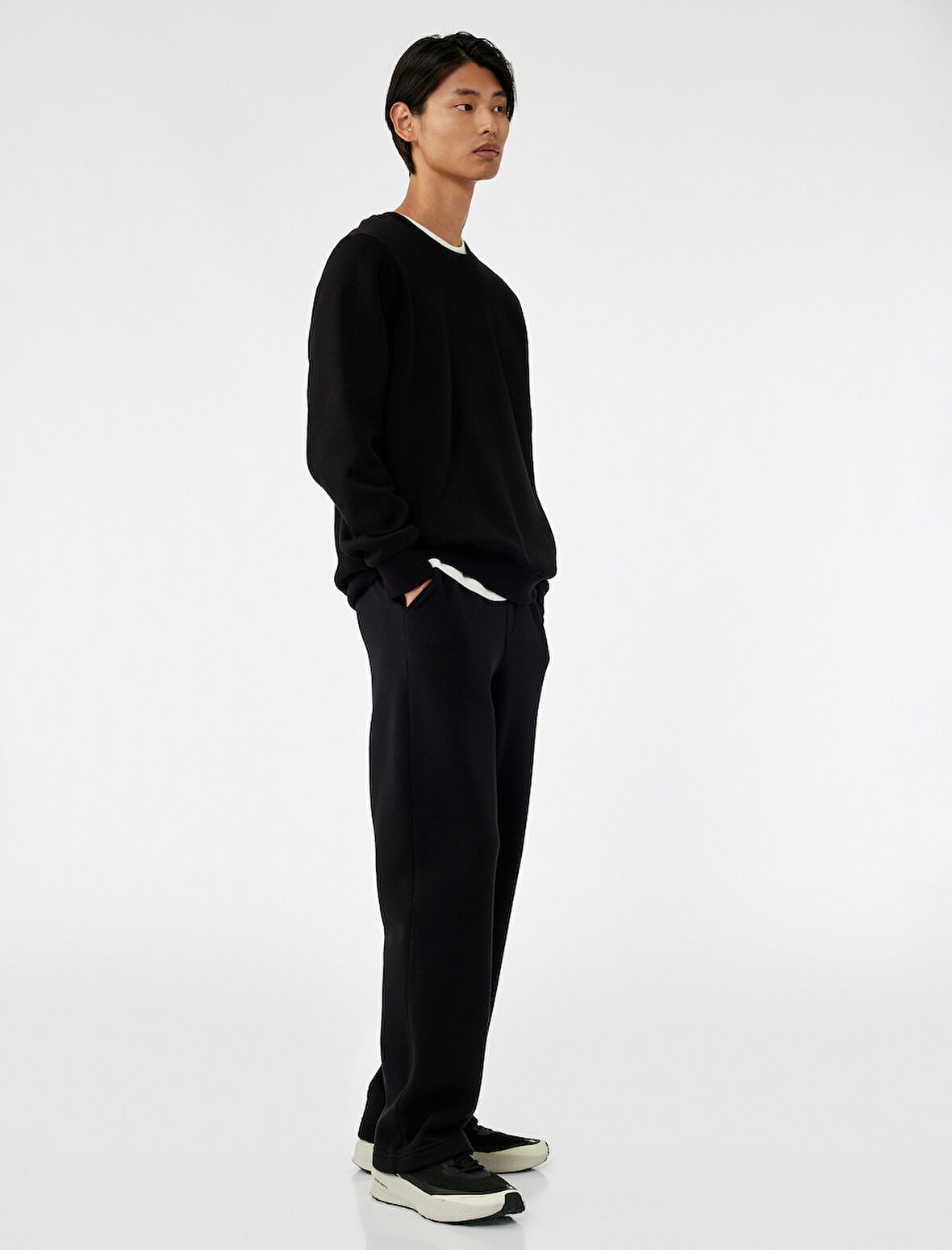 Straight Fit Cep Detaylı Şardonlu Beli Lastikli Eşofman Altı