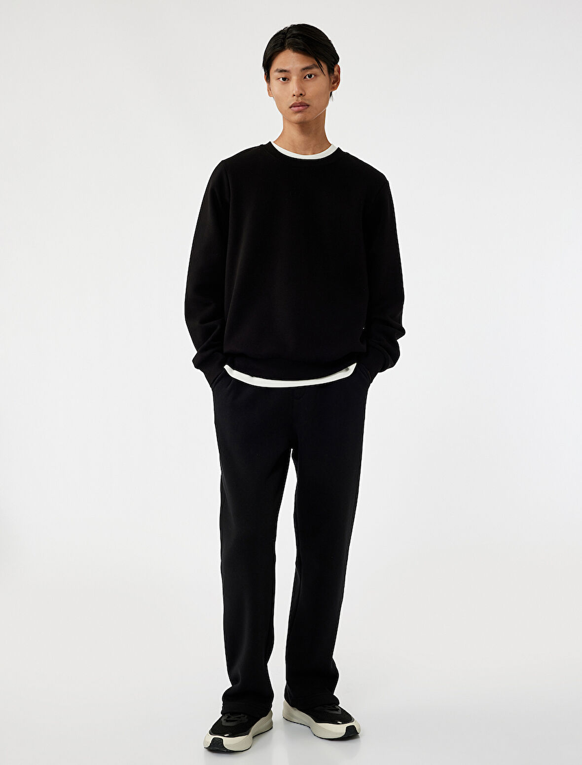 Straight Fit Cep Detaylı Şardonlu Beli Lastikli Eşofman Altı