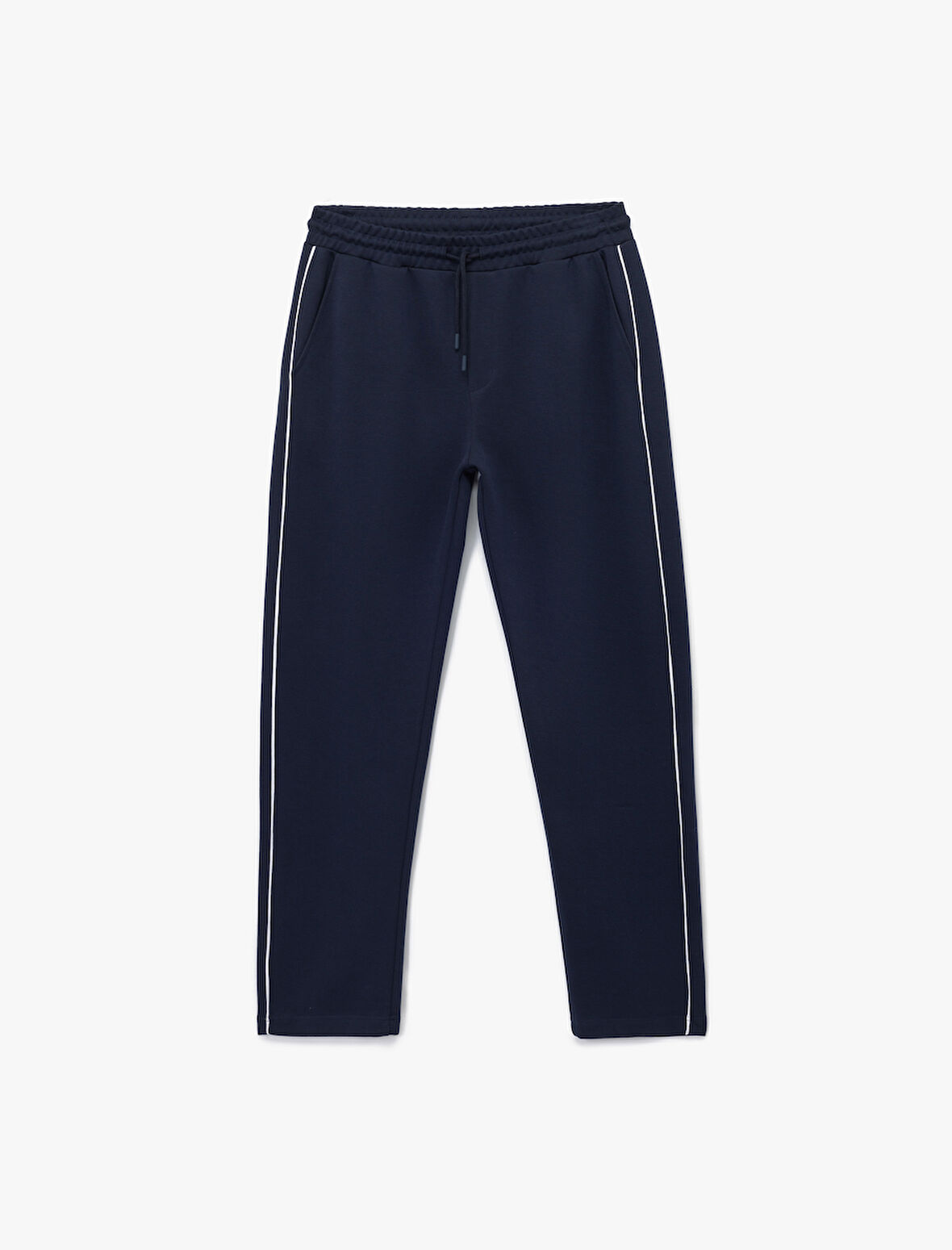 Pamuklu Cepli Çizgi Detaylı Beli Bağcıklı Eşofman Altı