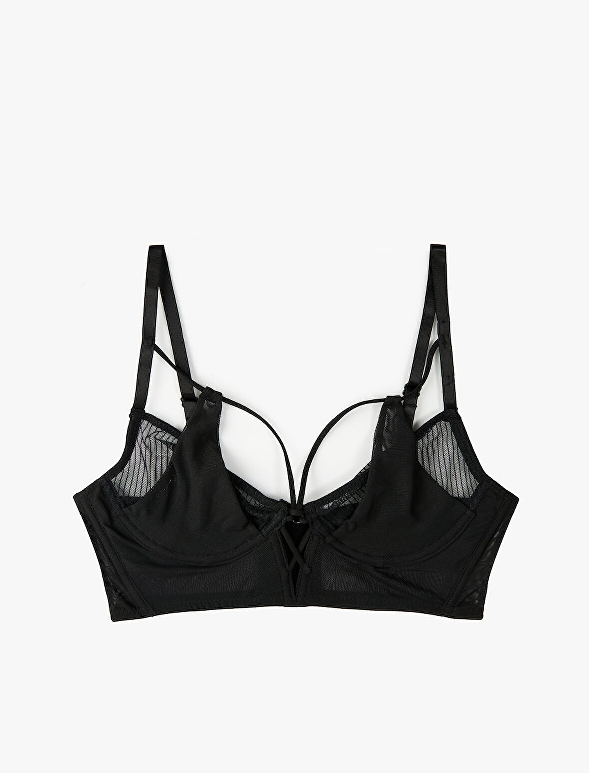 Rahat Kalıp Tül Detaylı Dolgusuz Balenli Sütyen