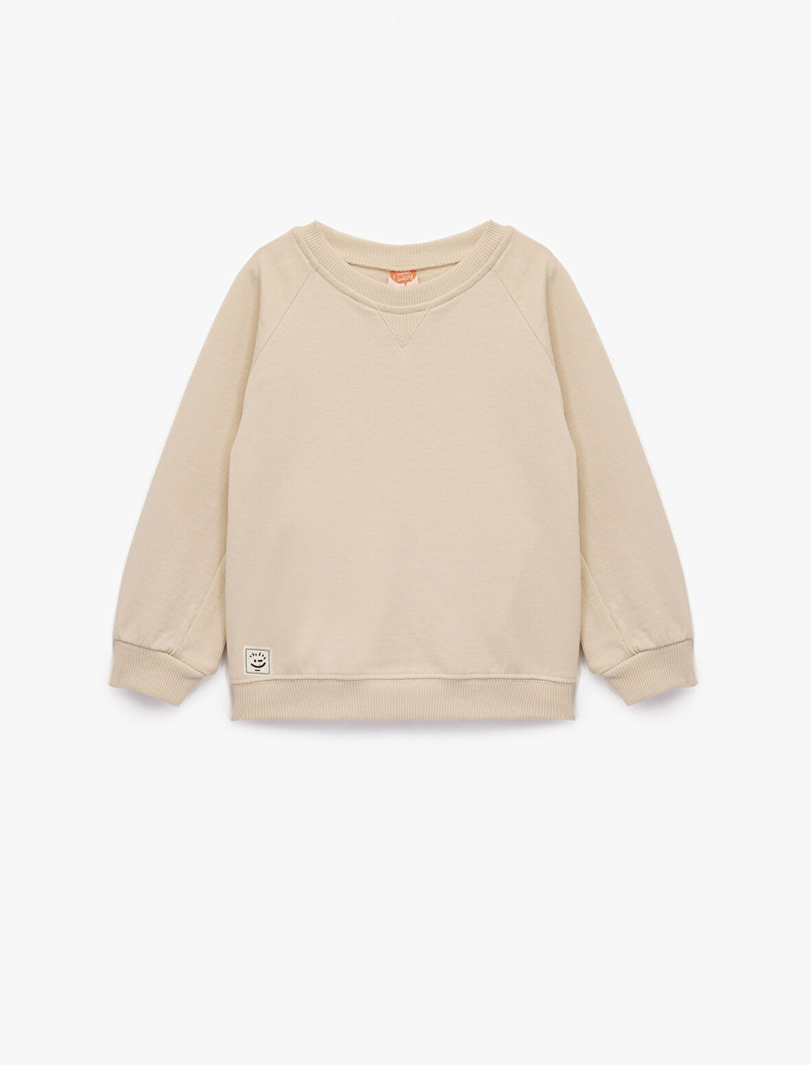 Pamuklu Uzun Kollu Bisiklet Yaka Basic Sweatshirt