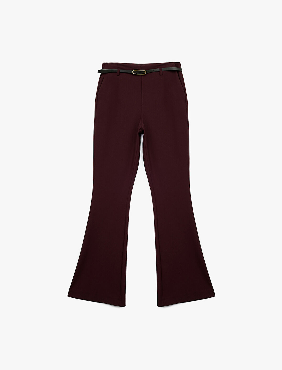  Slim Fit Cepli Kemer Detaylı İspanyol Paça Kumaş Pantolon