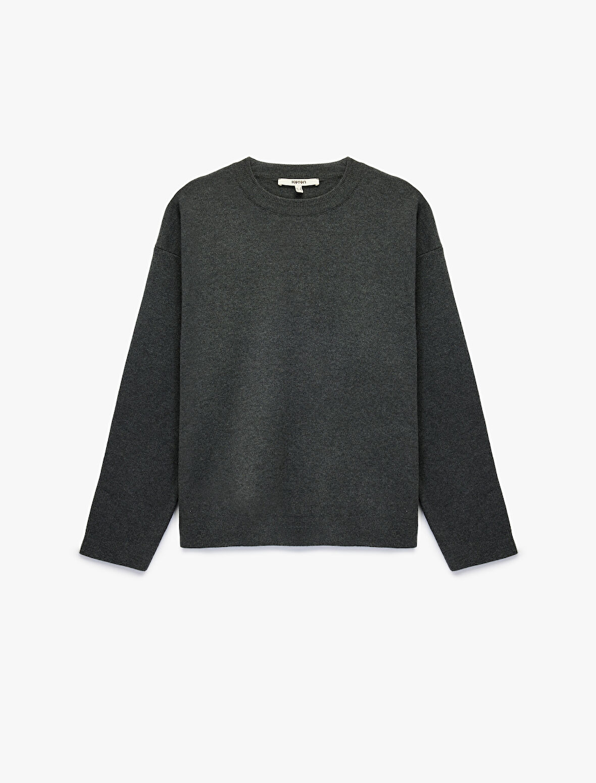 Bisiklet Yaka Uzun Kollu Triko Oversize Kazak