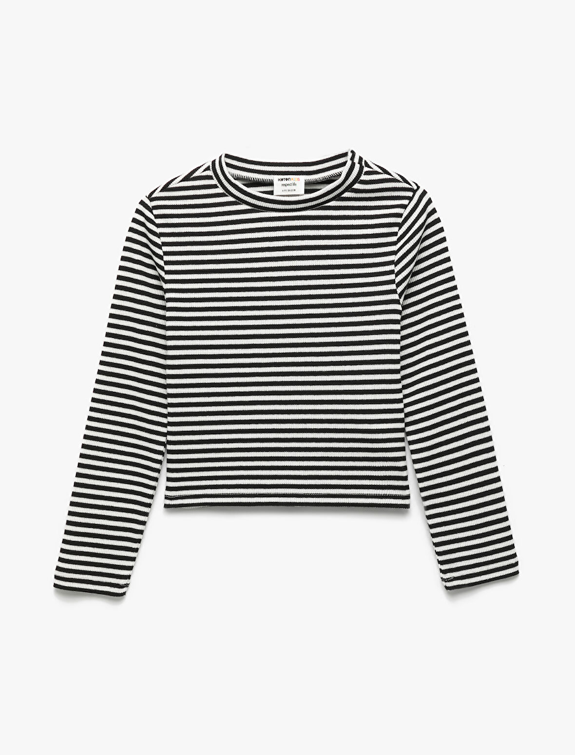 Uzun Kollu Bisiklet Yaka Kaşkorse Çizgili Tişört