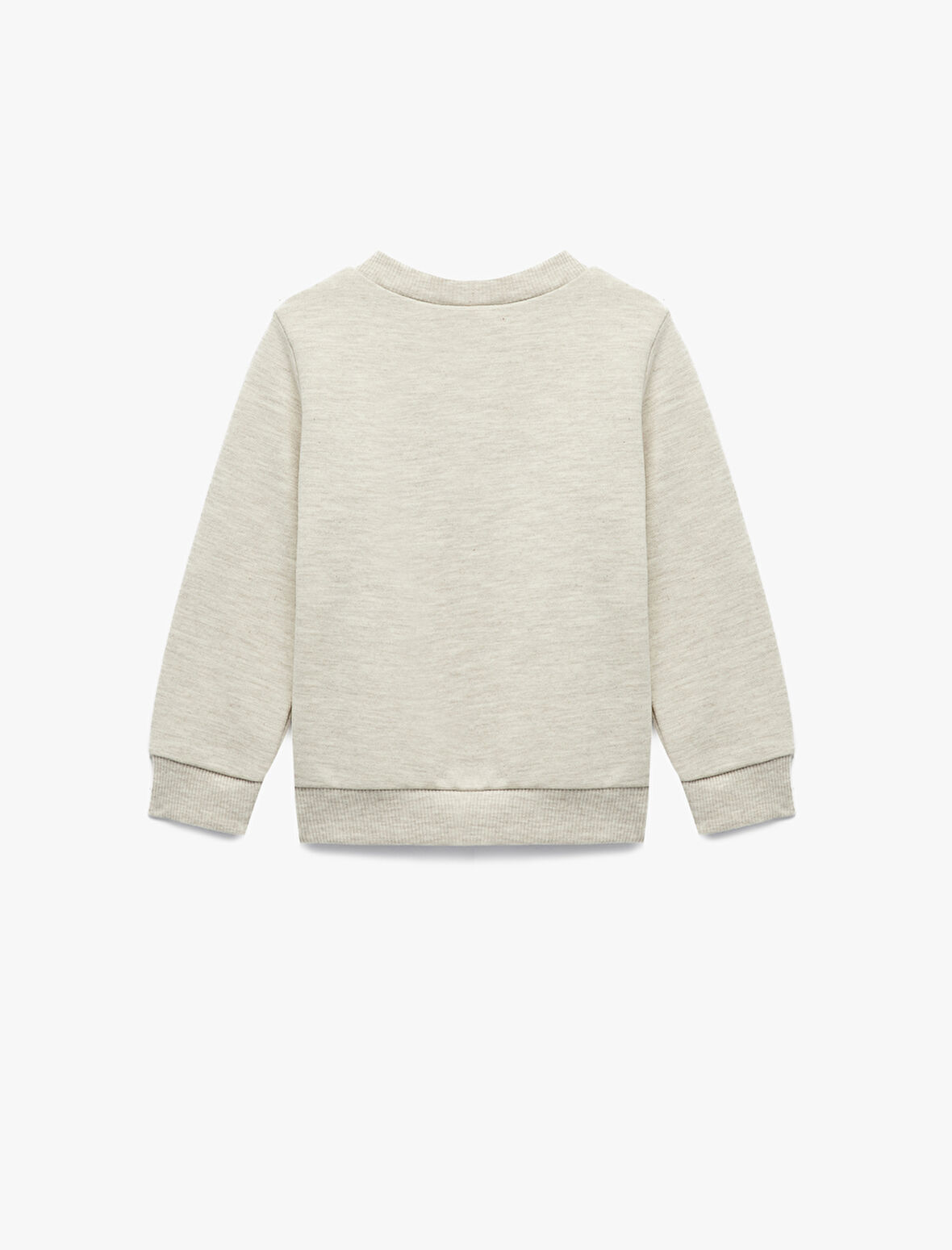 Uzun Kollu Bisiklet Yaka Ayıcık Detaylı Sweatshirt