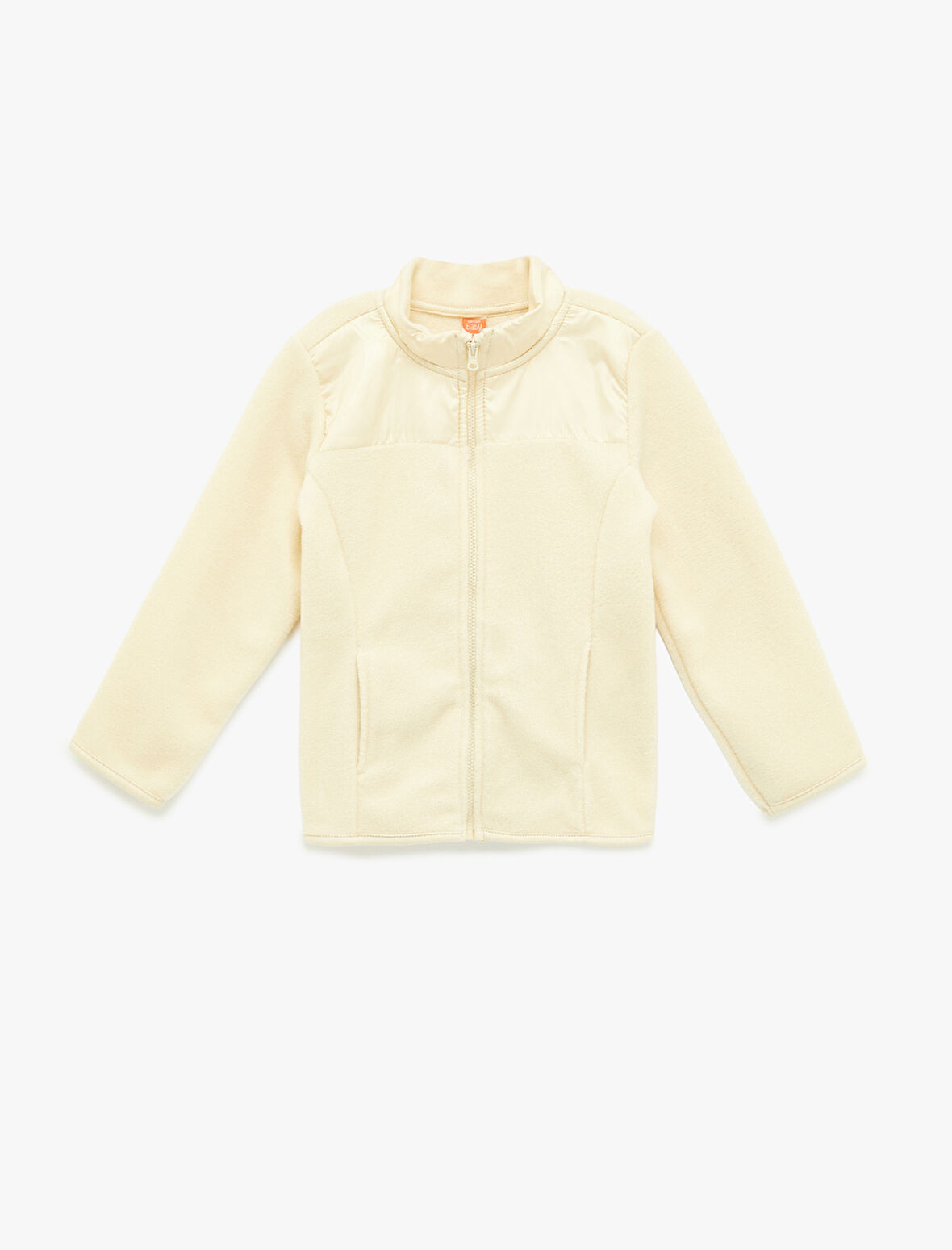 Uzun Kollu Cepli Dik Yaka Fermuarlı Polar Sweatshirt