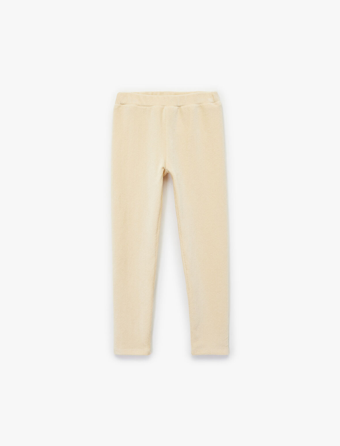 Beli Lastikli Yüksek Bel Basic Kadife Tayt