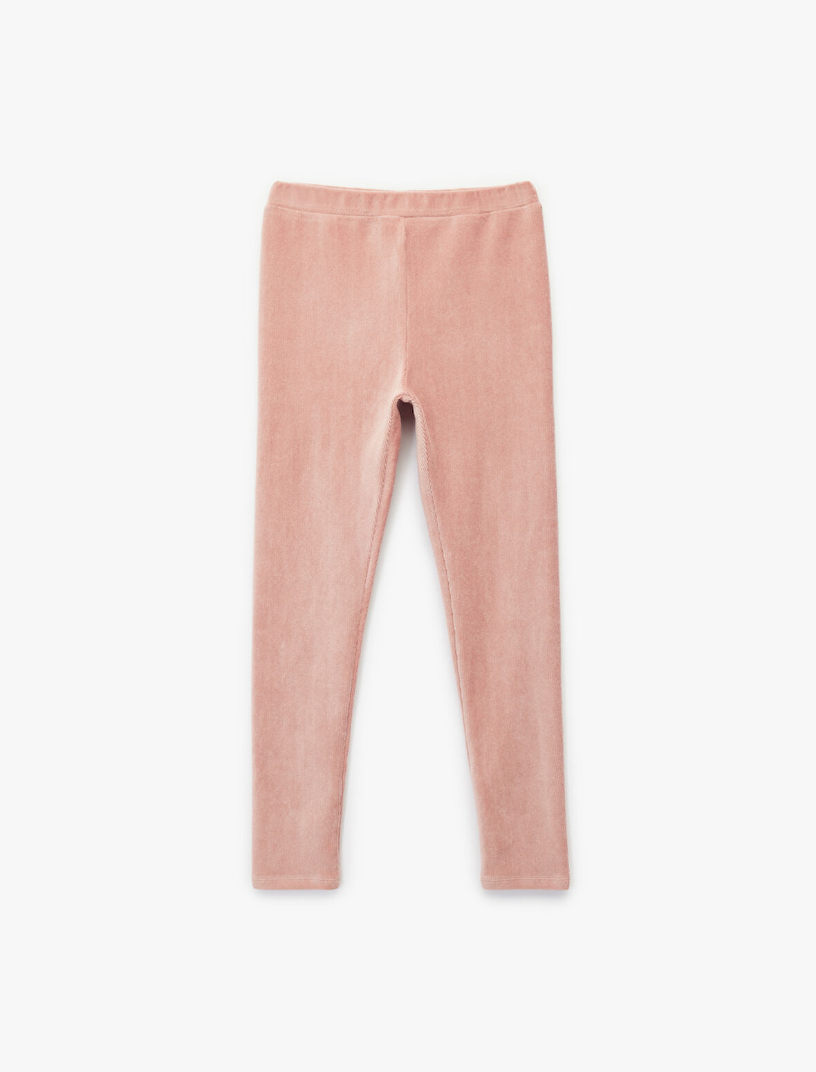 Beli Lastikli Yüksek Bel Basic Kadife Tayt