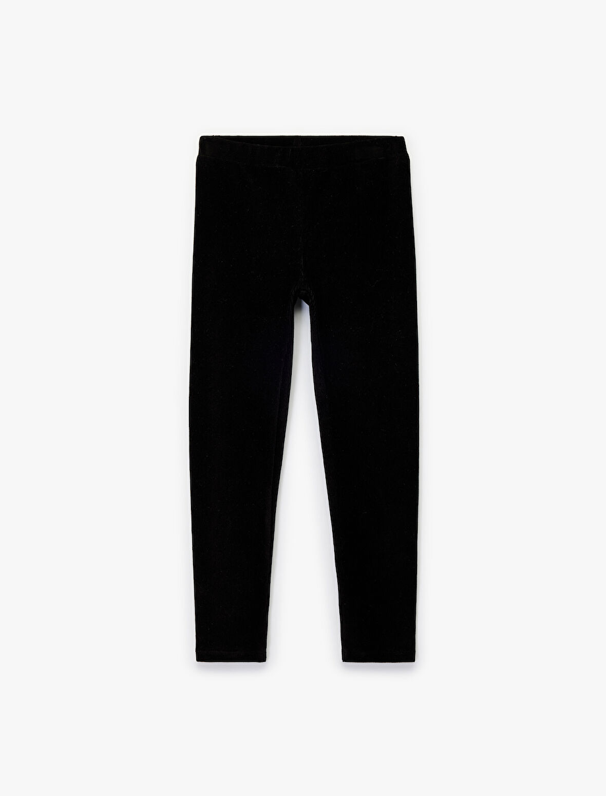 Beli Lastikli Yüksek Bel Basic Kadife Tayt