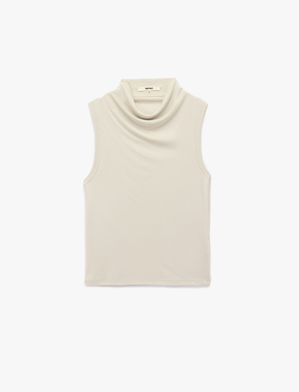 Modal Kumaş Slim Fit Dik Dökümlü Yaka Kolsuz Bluz