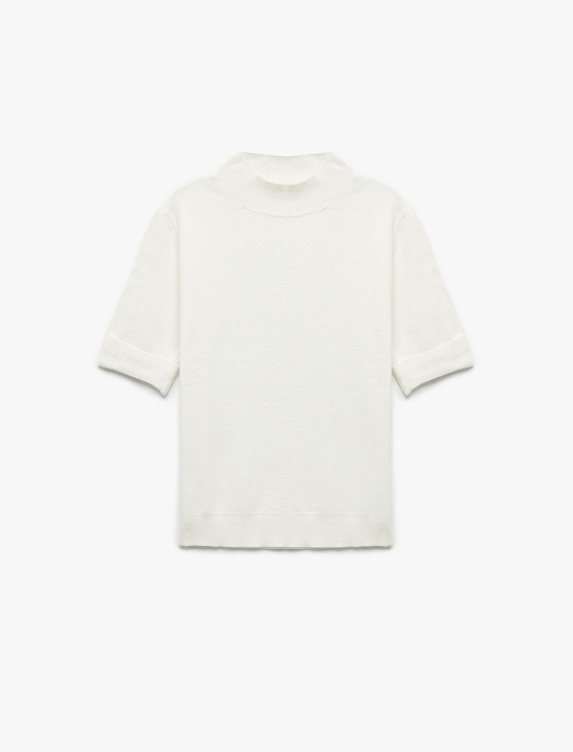 Kısa Kollu Dik Yaka Triko Oversize Kazak