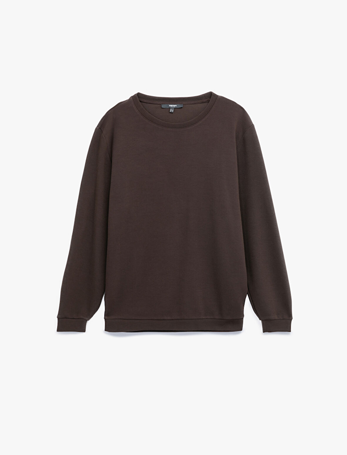 Pamuklu Uzun Kollu Basic Bisiklet Yaka Sweatshirt