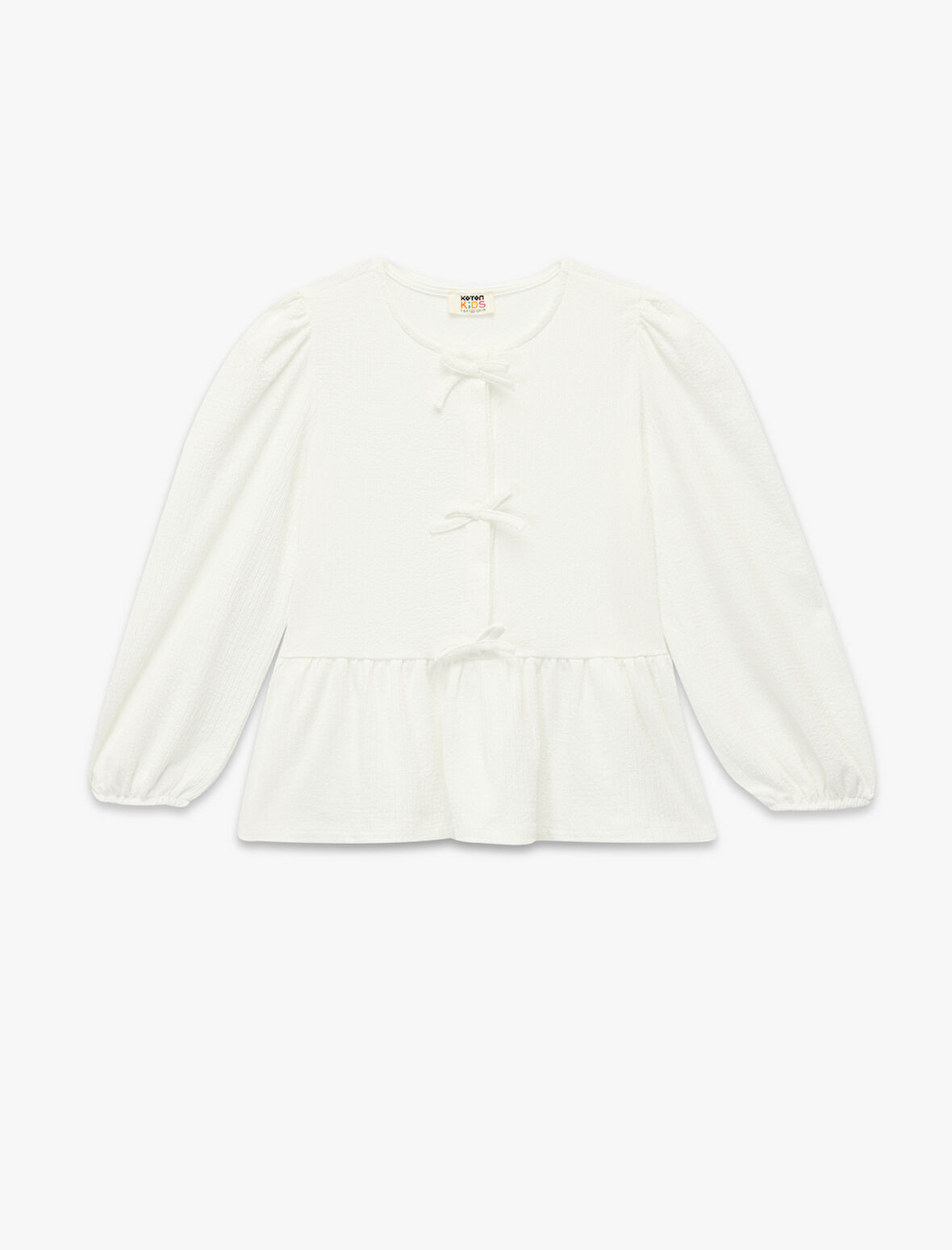 Fiyonk Detaylı Uzun Kollu Bisiklet Yaka Bluz