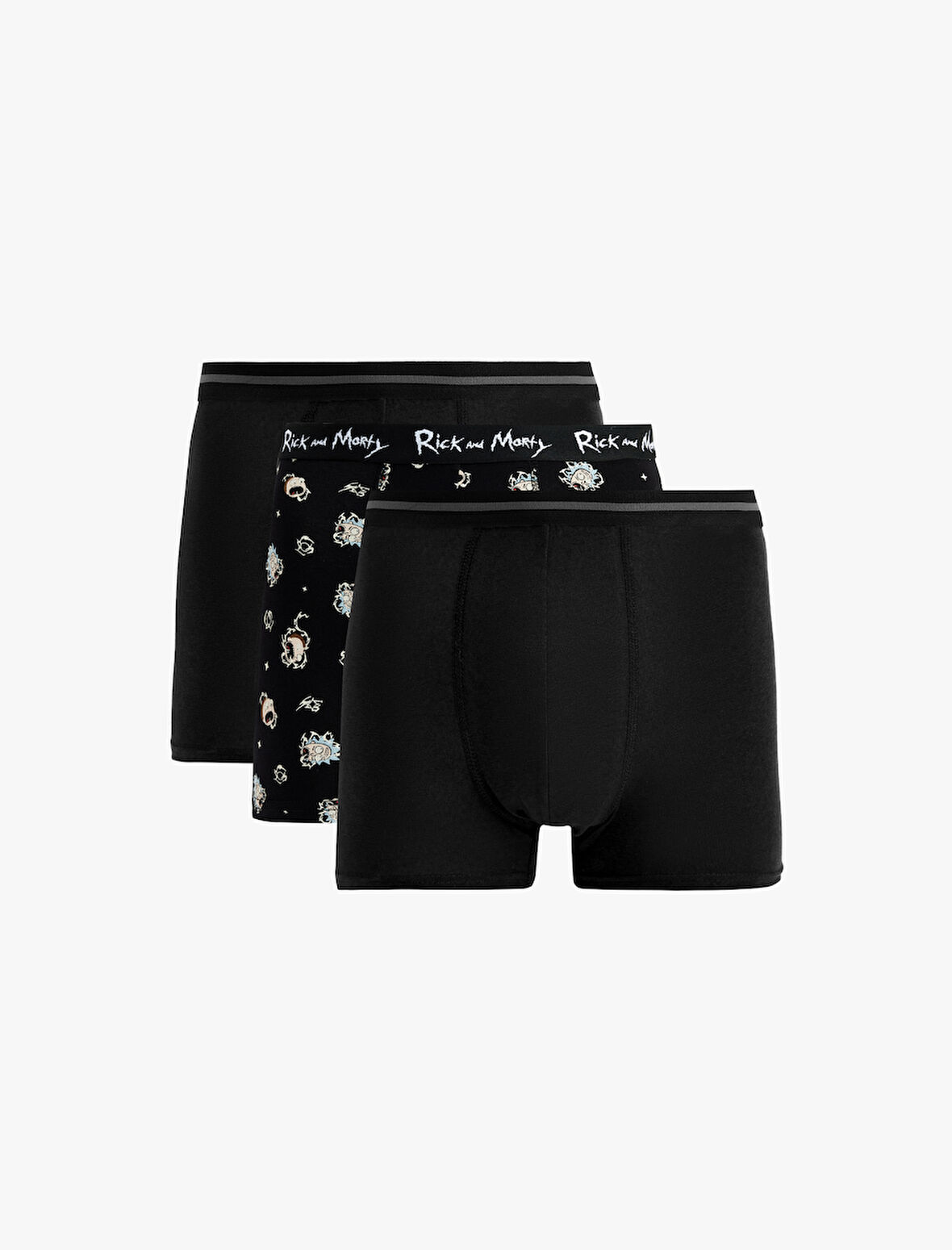 Lisanslı Rick and Morty Baskılı Pamuklu 3'lü Boxer Seti
