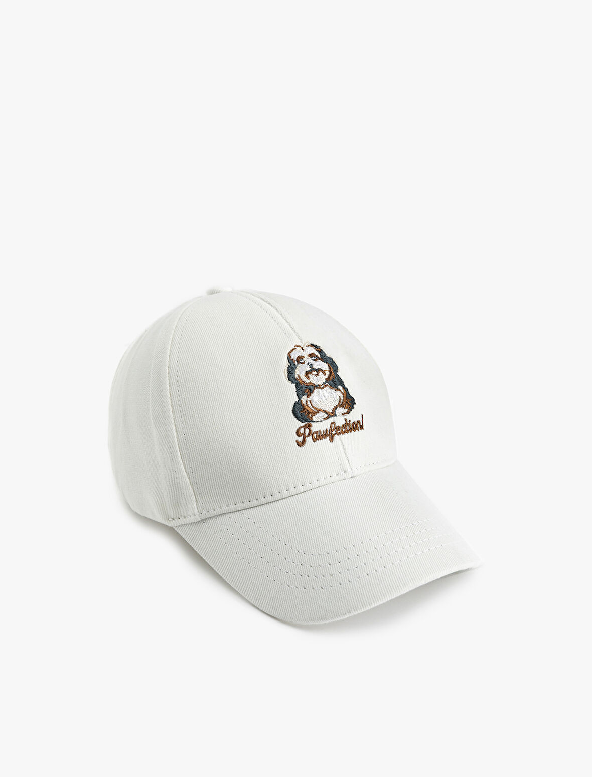 Köpek İşlemeli Pamuklu Kep Şapka