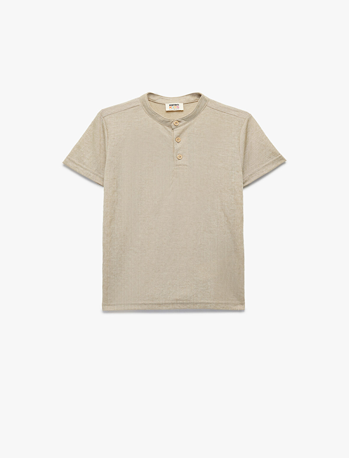 Viskon Karışımlı Düğmeli Kısa Kollu Hakim Yaka Tişört