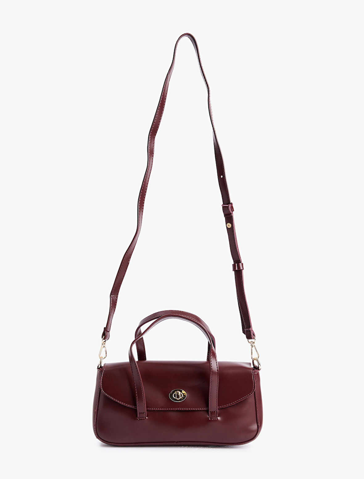 Metal Tokalı Saplı Askılı Suni Deri Çapraz Çanta