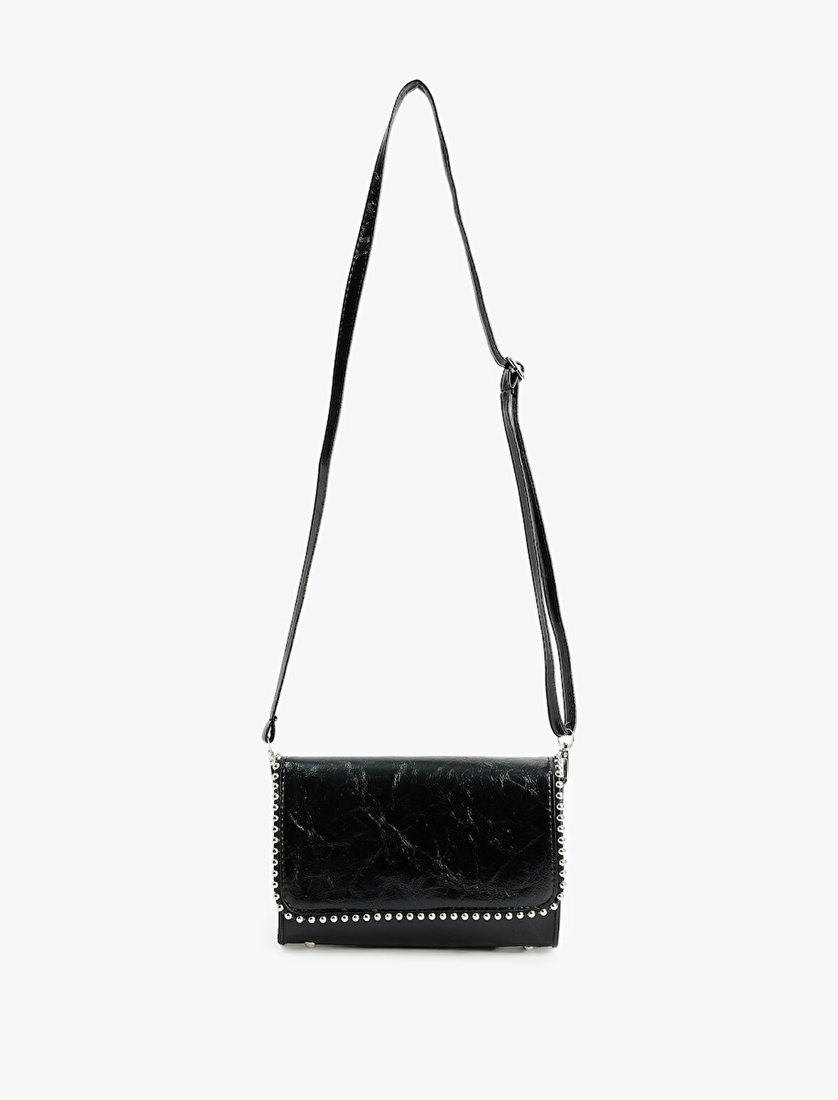 Metal Aksesuarlı Suni Deri Askılı Çapraz Çanta