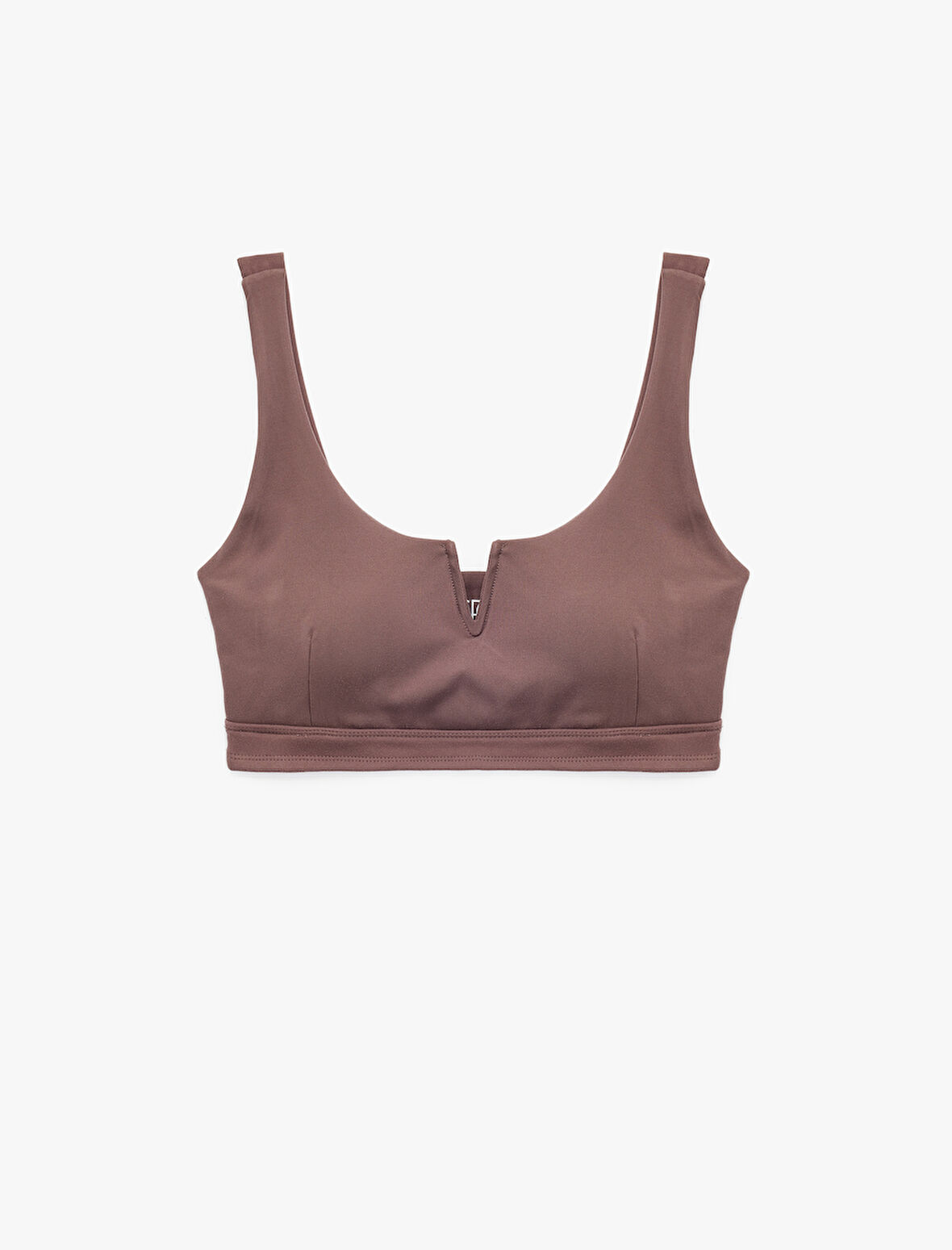 Kolsuz V Yaka Kaplı Sporcu Sütyeni