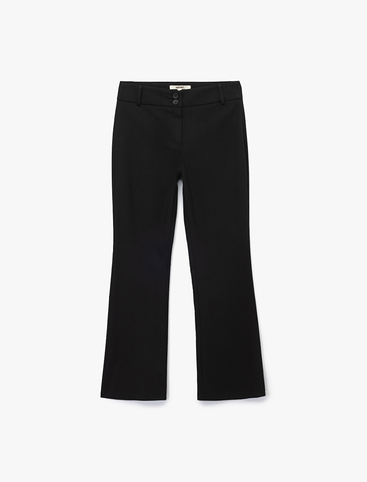 Slim Fit Düğmeli İspanyol Paça Kumaş Pantolon