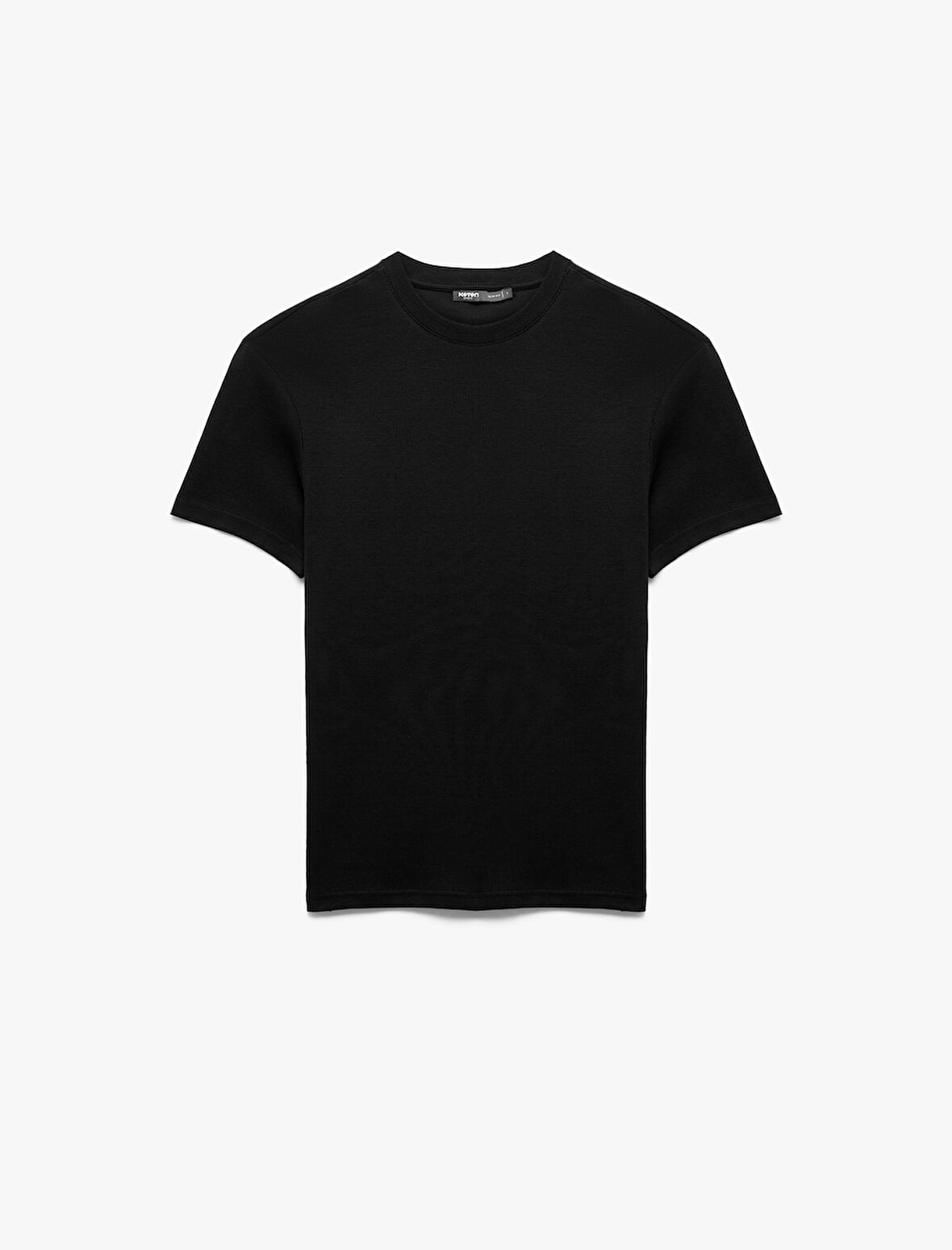 Kısa Kollu Bisiklet Yaka Pamuklu Dar Kalıp Tişört