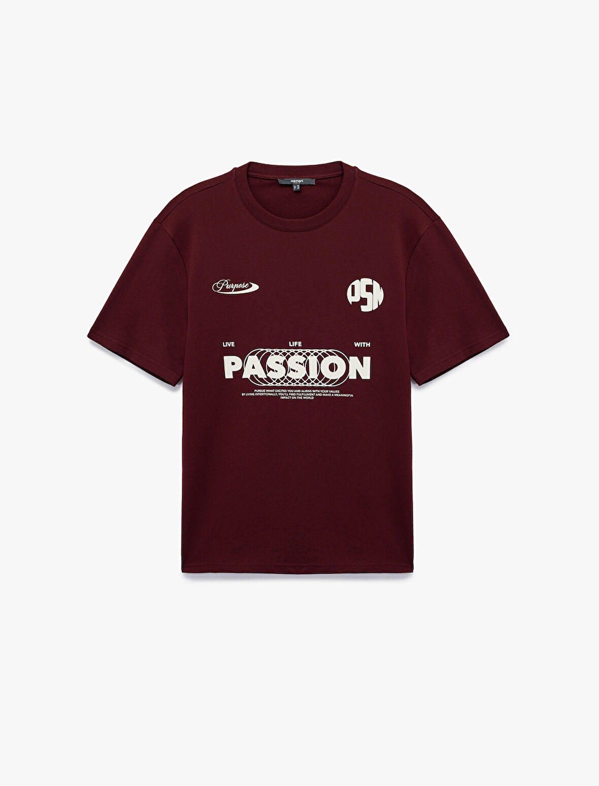 Regular Fit Kısa Kollu Bisiklet Yaka Pamuklu Baskılı Tişört