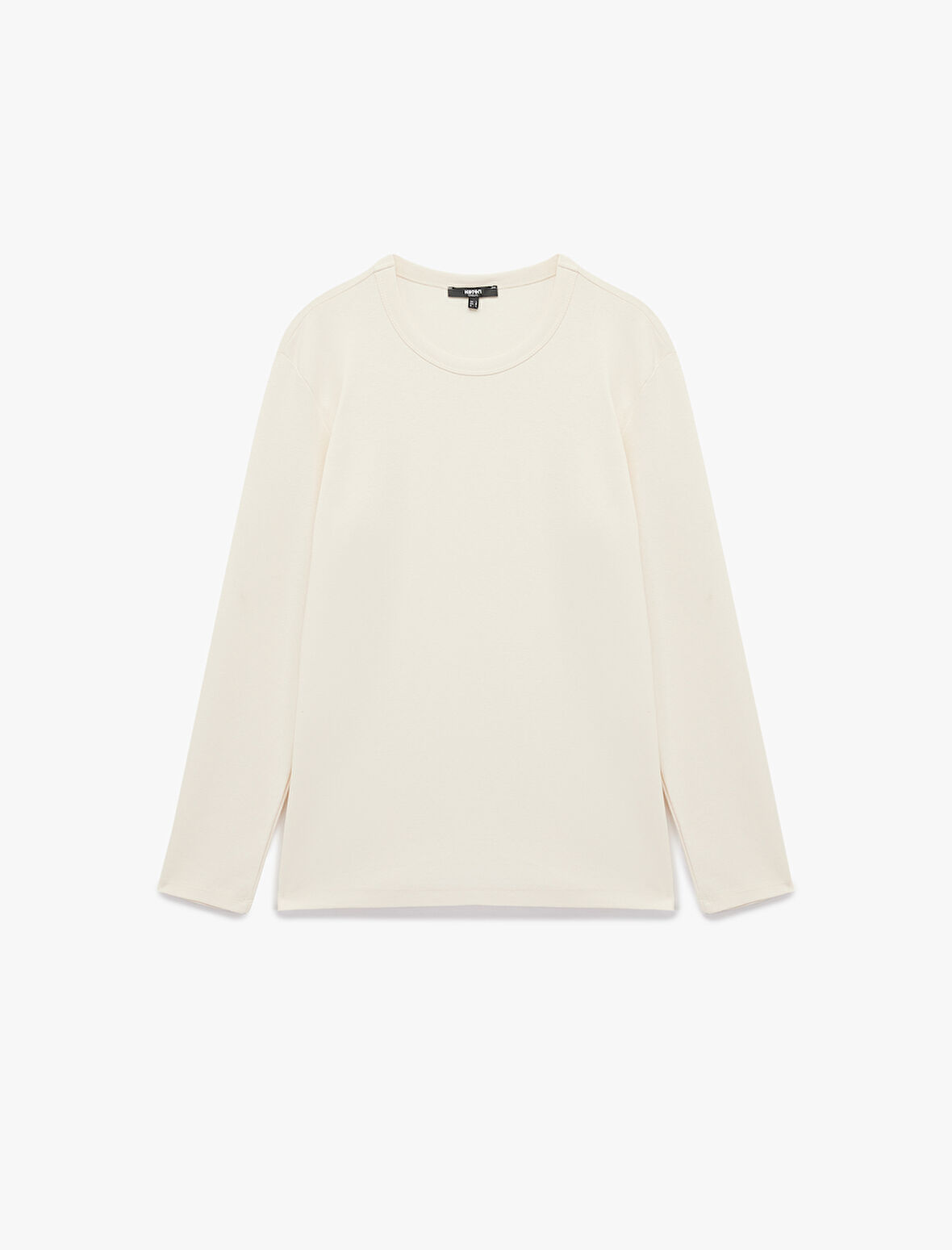 Pamuklu Bisiklet Yaka Basic Slim Fit Uzun Kollu Tişört