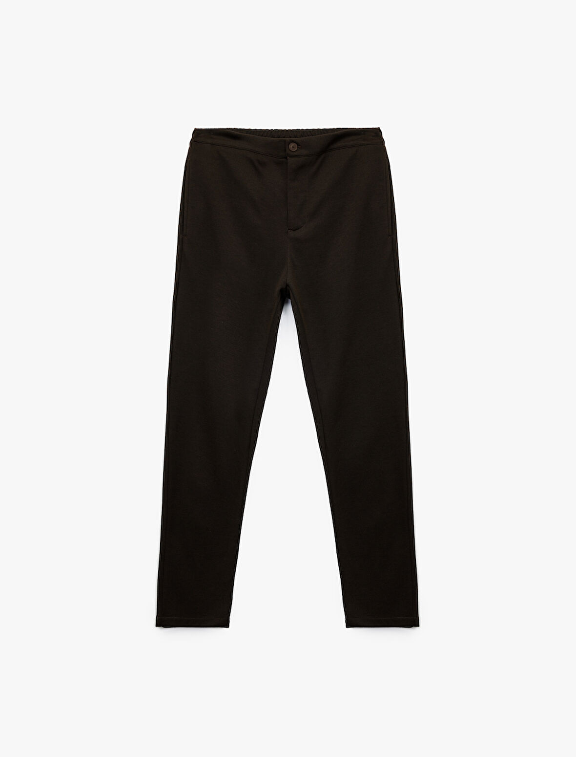 Viskon Karışımlı Cep Detaylı Pike Kumaş Düğmeli Pantolon