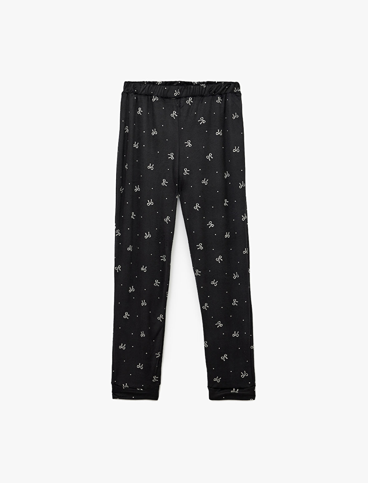 Beli Lastikli Rahat Kalıp Fiyonk Baskılı Pijama Altı