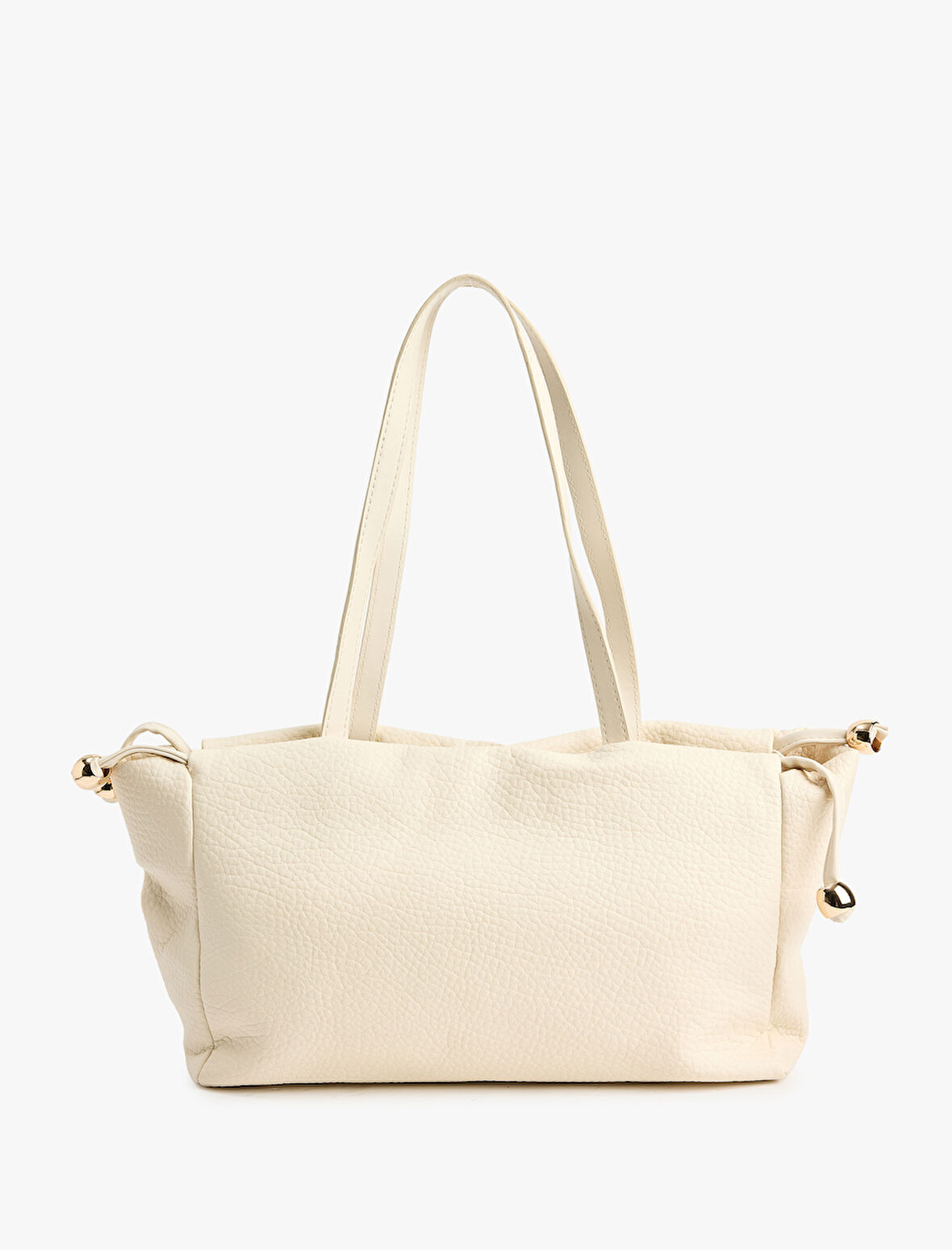 Suni Deri Metal Aksesuarlı Saplı Tote Çanta