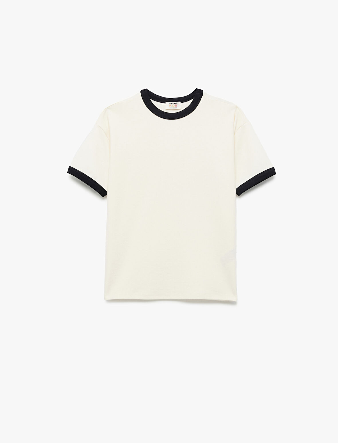 Pamuklu Kısa Kollu Ribanalı Biyeli Bisiklet Yaka Oversize Tişört