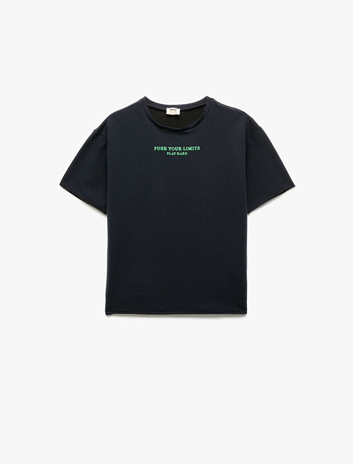 Bisiklet Yaka Baskılı Kısa Kollu Sweatshirt